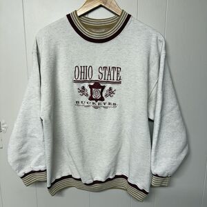 Vtg Ohio State Buckeyes Sweatshirt Graphic Stitched Midwest Embroidery Tag Men L